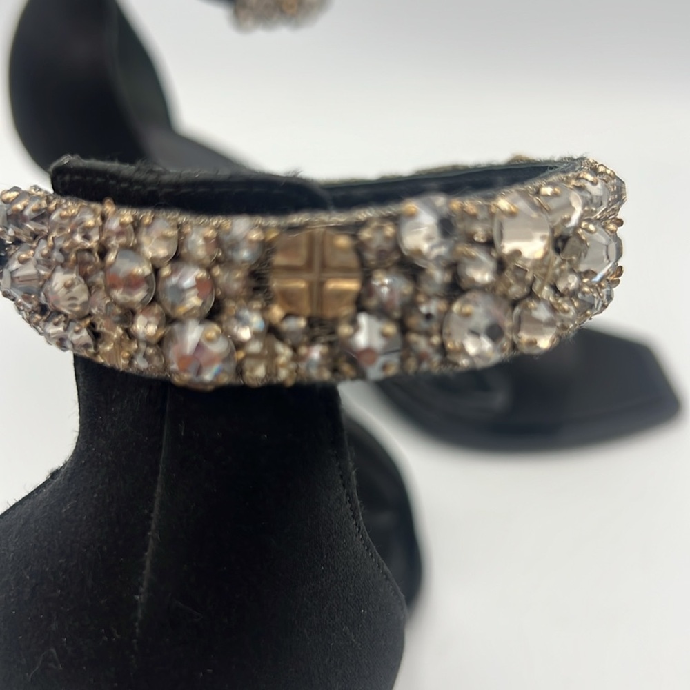Alexander McQueen Embroidered Double Strap Sandal in Black/silver Size 39 & 39.5 - Picture 13 of 15